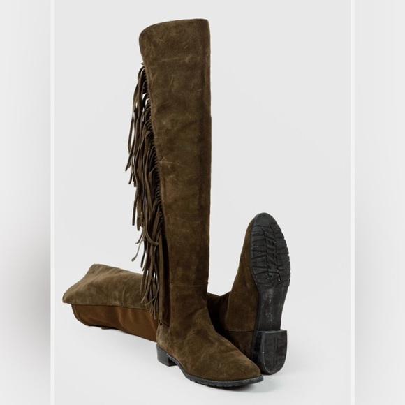 Stuart Weitzman MANE OTK Boots In MOSS GREEN - Picture 6 of 17